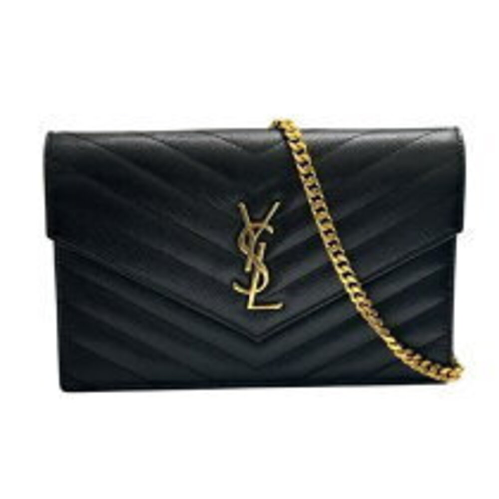 Saint Laurent Cassandra Envelope Chain Shoulder Bag Grained Calfskin Leather